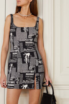 Thumbnail for your product : Reformation + Net Sustain Noha Printed Crepe Mini Dress - Black