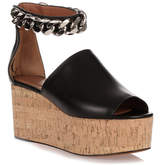 Givenchy Black leather platform cork sandal