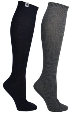 Steve Madden Womens 2 Pack Ribbed Knee High Sock, Online Only