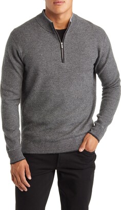 Peter Millar Quarter Zip Merino Wool & Cashmere Sweater