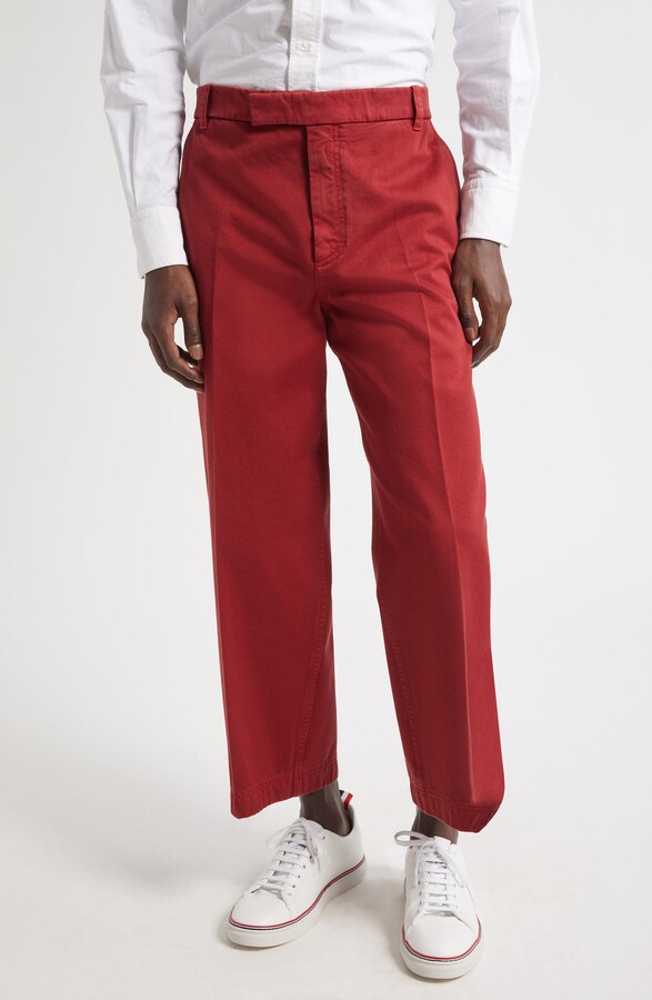 Thom Browne Cotton Twill Crop Chinos