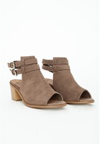 Thumbnail for your product : Missguided Lily Peep Toe Cut Out Shoe Boots Mocha