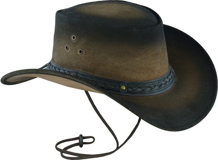 Cappello Australiano Cappello Da Cowboy In Vera Pelle Stile Australiano Outback Hat 280159 - Foto 6