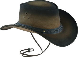 Leatherick Cowboy Hats for Men - Braided Western Aussie Style Wide