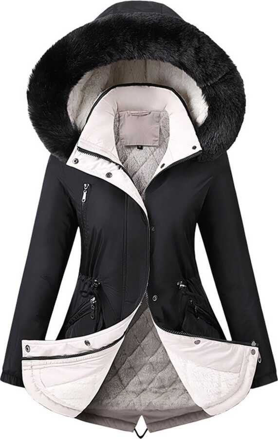 MODSGUE Winter Coat Women's Warm Outdoor Winter Coat Zip Softshell