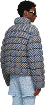 Thumbnail for your product : ERL Blue & Beige Plaid Biscuit Down Coat