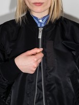 Thumbnail for your product : Sacai Ma-1 ruched-sleeve bomber jacket