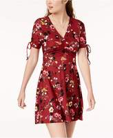 Thumbnail for your product : Planet Gold Juniors' Floral Ruched Fit & Flare Dress