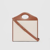 Thumbnail for your product : Burberry Medium Two-tone Canvas and Leather Pocket Bag