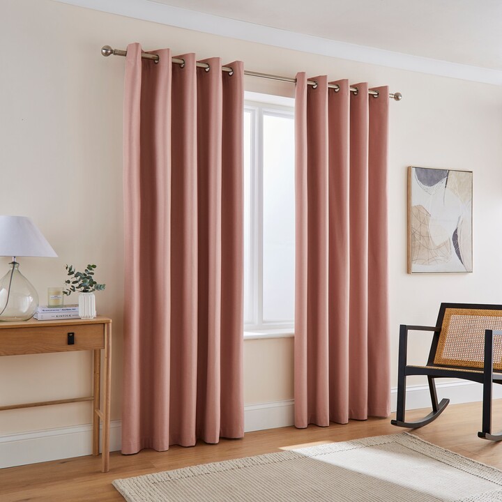 Dunelm Rotterdam Herringbone Blush Blackout Eyelet Curtains Blush ShopStyle
