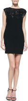 Thumbnail for your product : Halston Sequin-Top Fitted Jersey Dress