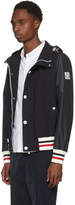 Thumbnail for your product : Moncler Gamme Bleu Navy Hooded Nylon Sleeve Jacket