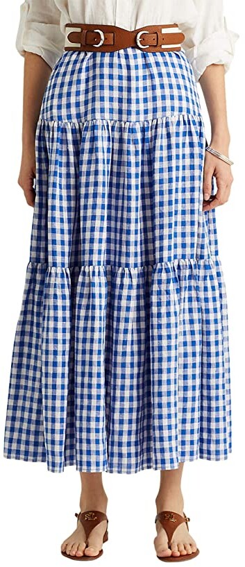 Long gingham skirt Clearance
