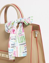 Thumbnail for your product : Love Moschino tote bag with scarf handle in beige