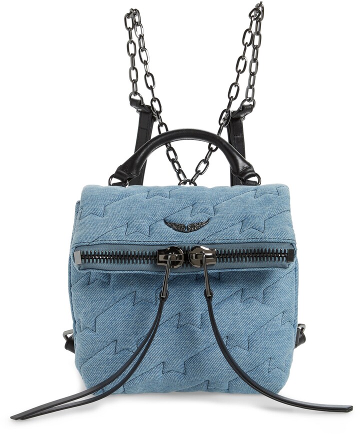 Zadig & Voltaire Romy Compact Quilted Denim Backpack ShopStyle