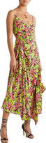 Thumbnail for your product : Michael Kors Collection Wrap-effect Floral-print Silk Crepe De Chine Midi Slip Dress