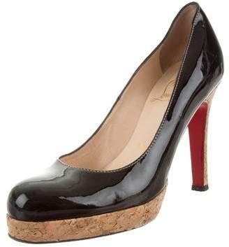 Christian Louboutin Patent Leather Round-Toe Pumps