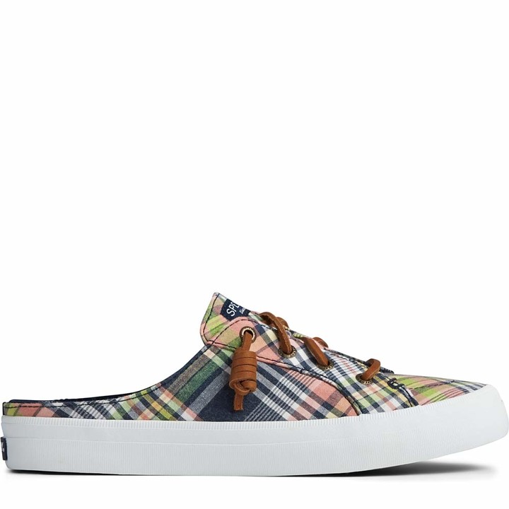 women's crest vibe washed plaid mule sneaker
