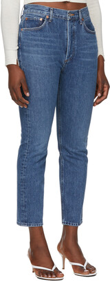 AGOLDE Blue Dark Riley Straight Crop Jeans