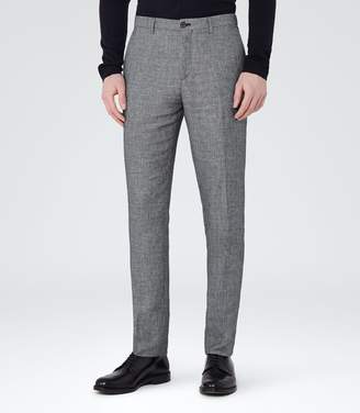 Reiss Bianco Slim-Fit Houndstooth Trousers