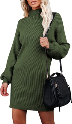 Caracilia Women Turtleneck Long Sleeve Knit Pullover Sweater