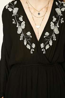 Forever 21 FOREVER 21+ Embroidered Peasant Dress