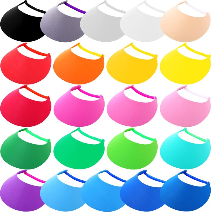 Sureio 22 Pcs Adjustable Sun Visors for Women Golf Tennis Sun Visor Hat
