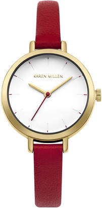 Karen Millen Skinny Leather Strap Watch