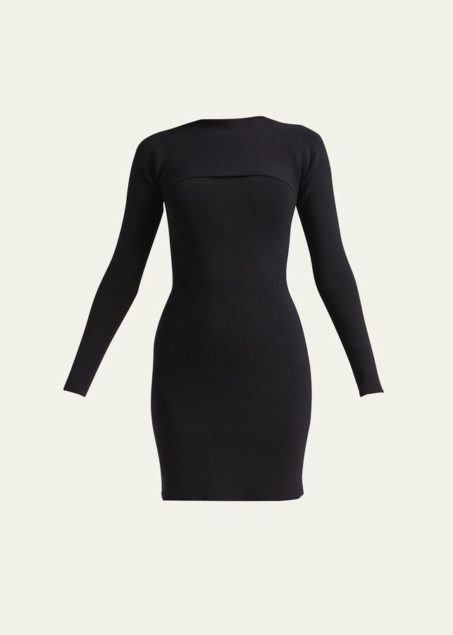 Tom Ford Corset Belt LongSleeve Shrug Rib Mini Dress ShopStyle