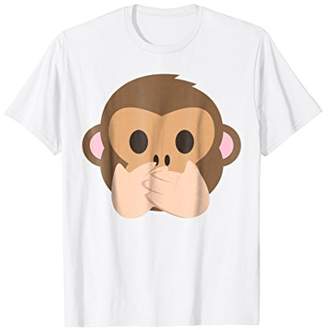 Speak No Evil Monkey Emoji Face T-Shirt