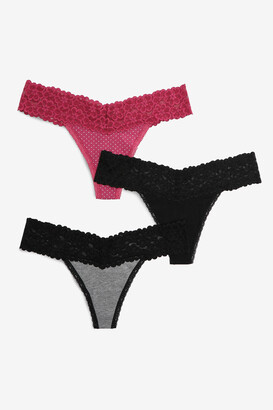 Ardene Pack of 3 Organic Cotton Lace Thongs