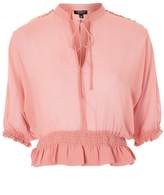 Thumbnail for your product : Topshop Womens Frill Chiffon Blouse - Dusty Pink