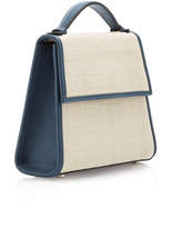 Thumbnail for your product : Hunting Season Small Leather-Trimmed Straw Top Handle Bag