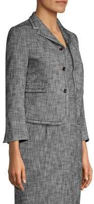 Piazza Sempione Textured Snap Front Cropped Jacket