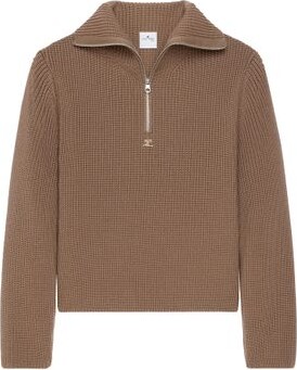 Courreges Ribbed wool trucker sweater