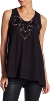 Thumbnail for your product : Anna Sui Pansy Print Trimmed Tank
