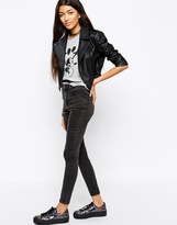 Thumbnail for your product : ASOS COLLECTION Cropped Biker Jacket