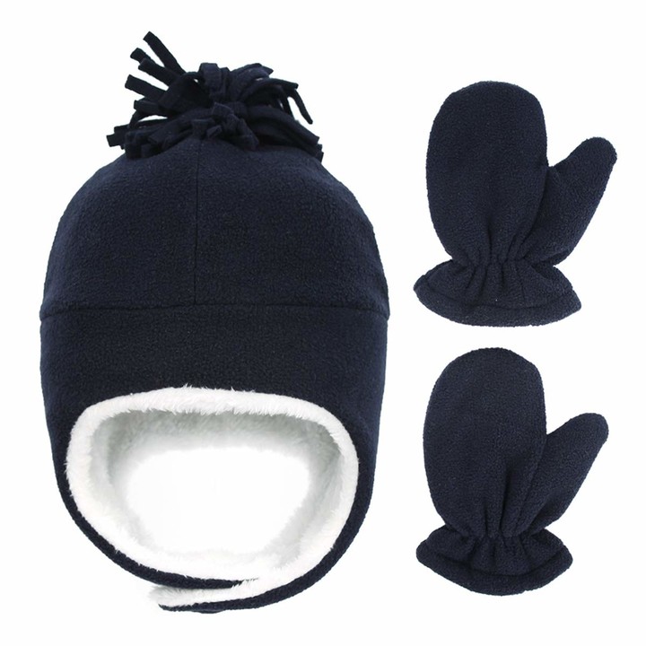 Borlai Kids Baby Winter Hat Mittens Set Warm Fleece Lined Hat and