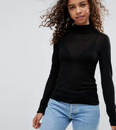 Thumbnail for your product : ASOS Petite PETITE Sweater with Turtleneck in Sheer Knit