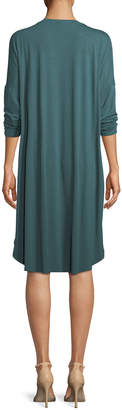 Eileen Fisher Long-Sleeve Boxy Jersey Knee-Length Dress