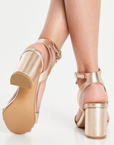 Thumbnail for your product : Office marigold block heel sandals in rose gold