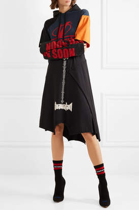 Vetements Patchwork Printed Cotton-jersey Hooded Dress