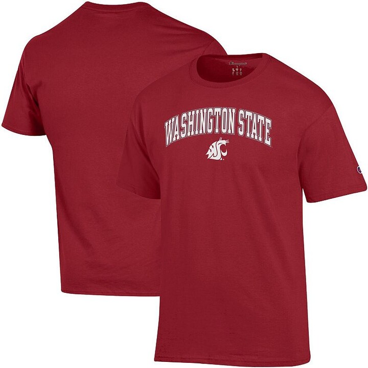 Men's Champion Crimson Washington State Cougars Arch Over Logo T-Shirt