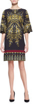 Thumbnail for your product : Etro Bell-Sleeve Gold Fern-Print Tunic