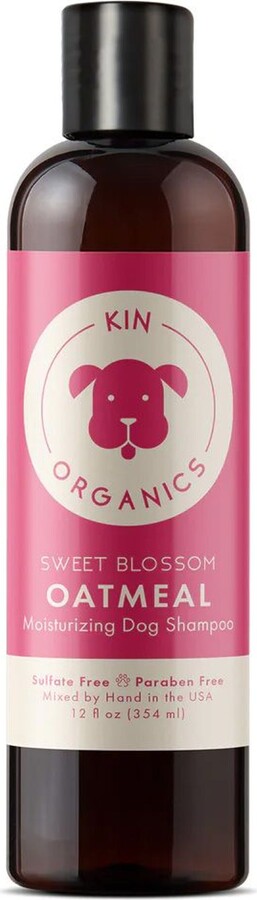 kin+kind Kin Organics Sweet Blossom Oatmeal Dog Shampoo, 12-fl oz bottle