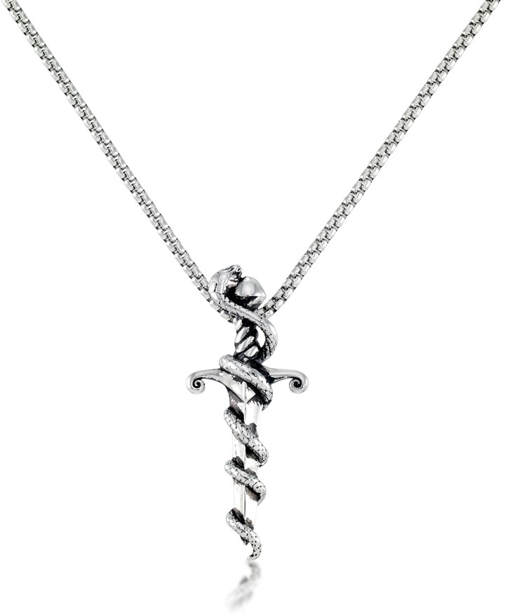 Andrew Charles by Andy Hilfiger Men's Serpent 24" Pendant Necklace in  Stainless Steel - ShopStyle Jewelry