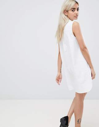 ASOS Petite Design Petite Sleeveless Cotton Shirt Mini Dress