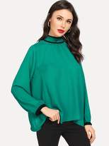 Thumbnail for your product : Shein Tie Neck Back Blouse