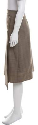 Low Classic Wool Glen Check Skirt Beige Wool Glen Check Skirt
