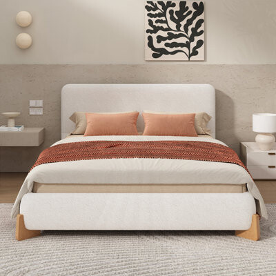 Latitude RunÂ® Boucle Upholstered Bed, A Luxurious And Comfortable Bedroom Centerpiece